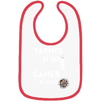 Discover Funny Farmer Farmer By Day Gamer By Night Funny Bibs