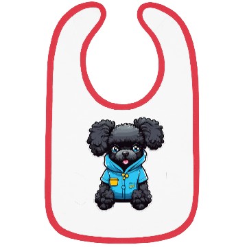 Discover Poodle in Blue Pajamas Bibs