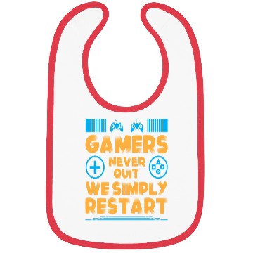 Discover Gamers Never Quit We Simply Restart Typography Bibs