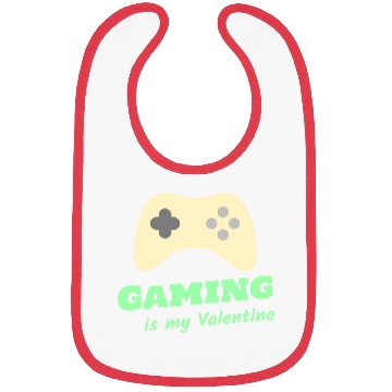 Discover Gaming Is My Valentine Light Green Bibs