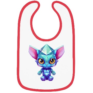 Discover Polygonal Alien Mythical Creature - Rainbow Colors Bibs