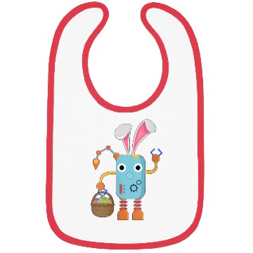 Discover Easter Bunny Robot Eggs Hunting Basket Rabbit Bibs