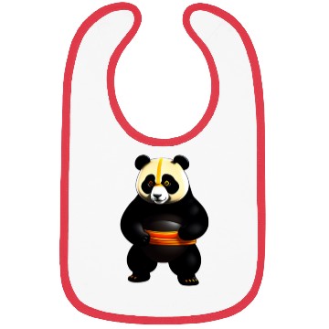 Discover Cartoon panda ninja design Bibs