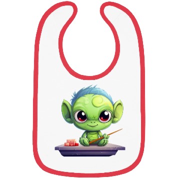 Discover Alien Enjoying Sushi Bibs