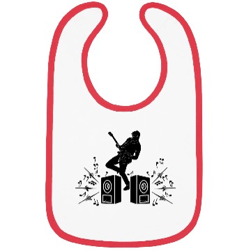 Discover Guitar player with electric guitar Bibs