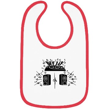 Discover Deejay logo with turntable boxes Bibs