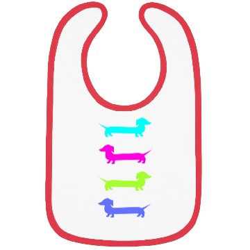 Discover Doe Brightly Colored Dachshunds Bibs