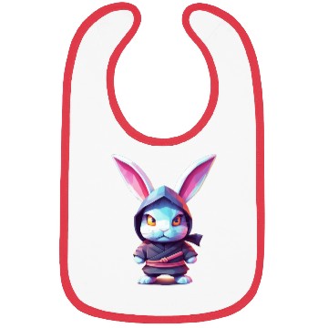Discover Fierce Elegance: Pastel Rabbit Ninja Unleashed Bibs