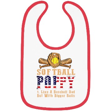 Discover Softball Poppy Like A Baseball Dad Us Flag Fathers Bibs
