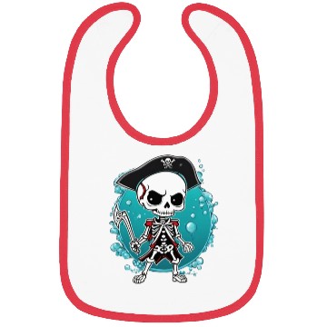 Discover Pirate Skeleton Bibs