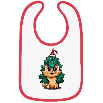 Discover Christmas cat in the Christmas tree Bibs