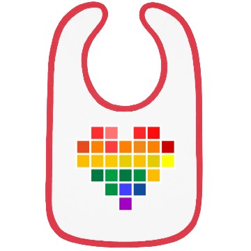 Discover Rainbow Pixel heart Bibs