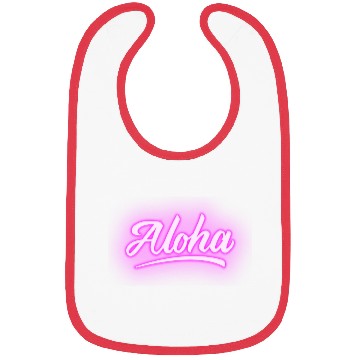 Discover Aloha Pink Neon Lettering Bibs