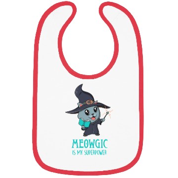 Discover Cute Cat Magic Wizard Kitty Funny Gamer Bibs