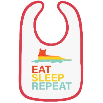 Discover Vintage Cat Life Eat Sleep Repeat Bibs