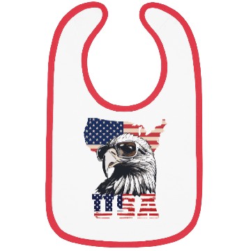 Discover gift idea bald eagle american flag Bibs