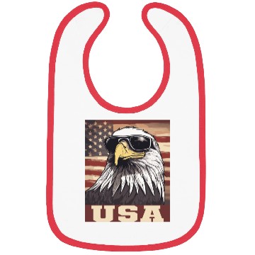 Discover gift idea bald eagle american flag Bibs