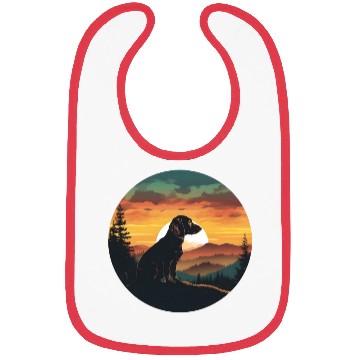 Discover Sunset Serenity: Vintage Dachshund Silhouett Bibs