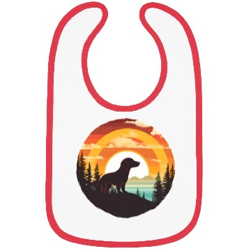 Discover Sunset Serenity: Vintage Dachshund Silhouette Bibs