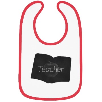 Discover Teacher with Apple on Chalkboard Bibs