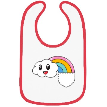 Discover Pocket Rainbow Kawaii Cloud Cute Funny Bibs
