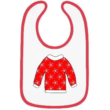 Discover Sweater White Snowflakes Bibs