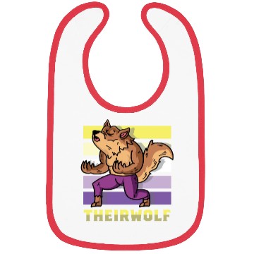 Discover Their Wolf Nonbinary Flag Bibs