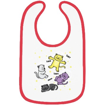 Discover Cat They Them Their Meow Nonbinary Flag Bibs