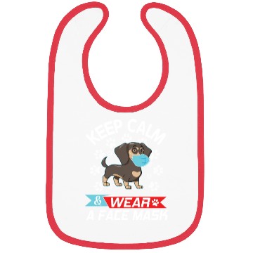 Discover Dachshund Dog With Face Mask Keep Calm And Wear A Bibs
