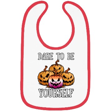 Discover Halloween Pumpkin in Lesbian Flag Colors Bibs