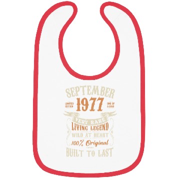 Discover September 1977 Birthday Surprise Bibs
