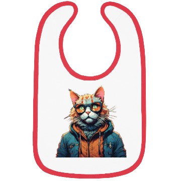 Discover Vintage Cat In Modern Clothes Bibs