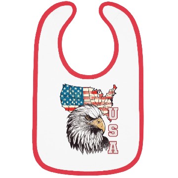 Discover gift idea bald eagle american flag Bibs