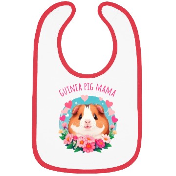 Discover Guinea pig Mama Flowers and Hearts Bibs