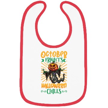 Discover Scary Pumpkin Halloween Costume Autumn Fall Gift Bibs