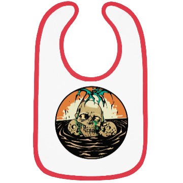 Discover zombie skull beach Bibs
