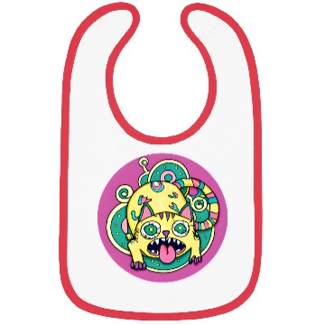 Discover Psychedelic Trippy Cat Bibs