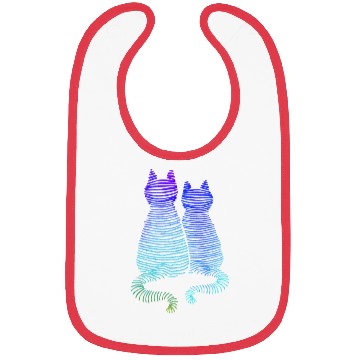 Discover Abstract Cats In Neon Gradient Color Purple To Bibs