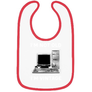 Discover I'm Not Old. I'm Vintage Computer Dot Halftone Bibs