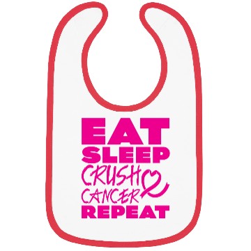 Discover Eat Sleep Crush Cancer Repeat 2 Bibs
