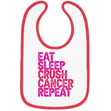 Discover Eat Sleep Crush Cancer Repeat 3 Bibs