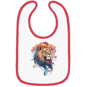 Discover Pastel Majesty: Lion Head in Watercolor Bibs