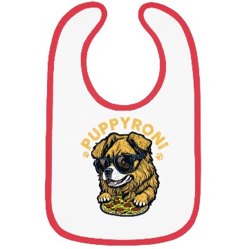 Discover Puppyroni Cool Puppy Illustraion Bibs