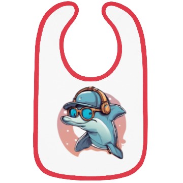 Discover funny dolphin Bibs