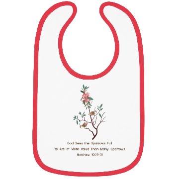 Discover God Sees the Sparrows Falls Christian Bibs