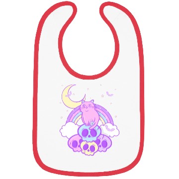 Discover Pastel Goth Cat Skull Lover Cute Gothic Yami Bibs