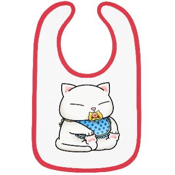 Discover Cute White Baby Cat Bibs