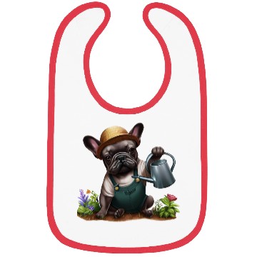 Discover Frenchie Playing in the Garden Bibs