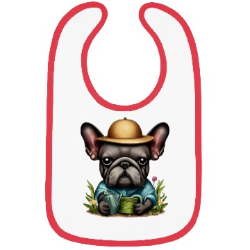 Discover Frenchie Watering Plants Bibs