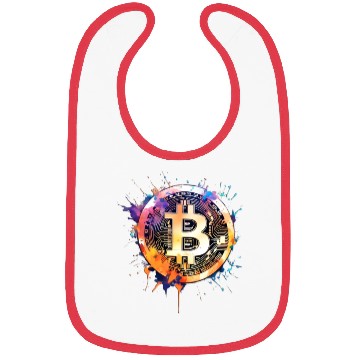 Discover Bitcoin crypto colorful logo Bibs